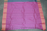 Grey Semi Silk Emboss Saree with Elegant Border, Leaf Motif Weave and Traditional Look