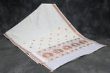 Pure Kerala Cotton White Saree with Copper Zari Peacock & Floral Machine Embroidery, Lightweight Traditional Saree with Blouse Piece