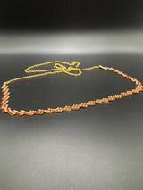 Gold-Tone Red Crystal Zigzag Hip Chain - Adjustable Fashion Waist Belt for Indian Wear Jewelry JCS Fashions