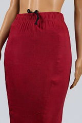 Red Lycra Shapewear Petticoat with Side Cut for Saree Blouse Shaping