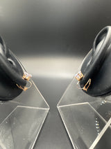 Rose Gold Oval Crystal Clip-On Stud Earrings – Non-Pierced Design Jewelry JCS Fashions
