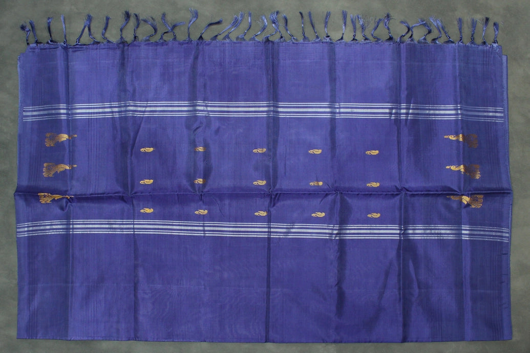 Purple Vaazhai Naar (Banana Pith) Borderless Saree with Small Butta Motifs