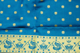 Peacock Blue Paithani Pure Silk Saree with Zari Woven Peacock Pallu and Design Border