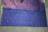 Green Kubera Pattu Semi Silk Saree with Big Peacock Motif & Big Zari Border, Includes Blouse