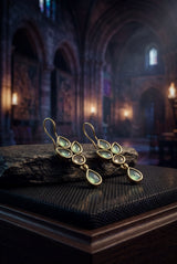 Mint Green Stone Drop Gold-Tone Hook Earrings for Women, Fashion Jewellery, 1.5 Inch