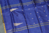 Blue Banana Pith (Vaazhai Naar) Borderless Saree with Small Butta