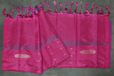 Lavender & Rose Pink Vaazhai Naar (Banana Pith) Borderless Saree with Small Butta Motifs