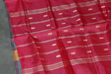 Pinkish Red Vaazhai Naar (Banana Pith) Borderless Saree with Small Buttas