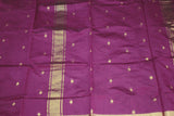 Purple Silk Cotton Saree with Zari Border and Comes with Blouse