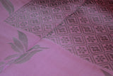 Kubera Pattu Saree - Cream & Pink Kingfisher Zari Border with Blouse, Semi Silk