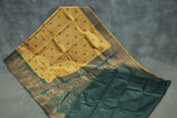 Mustard Kubera Silk Semi Silk Saree with Pallakku Design Border and Blouse, Traditional Woven Saree for Women