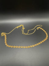 Gold-Tone Zigzag Crystal-Studded Hip Chain - Adjustable Waist Belt for Ethnic Wear Jewelry JCS Fashions