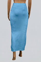 Teal Blue Shapewear Petticoat Skirt with Side Cut for Saree and Gown Styling