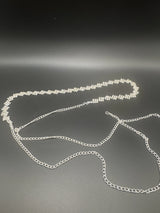 Silver-Tone Crystal Hip Chain with Zigzag Geometric Pattern - Adjustable Waist Hip Belt for Ethnic & Party Wear Jewelry JCS Fashions