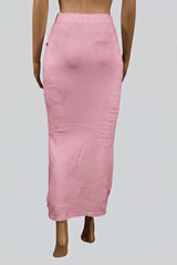 Light Pink Shapewear Petticoat with Side Cut and Elastic Waist for Women, Length 38 In