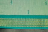 Mint Blue Kalyani Cotton Saree with Puttas and Zari Border & Blouse