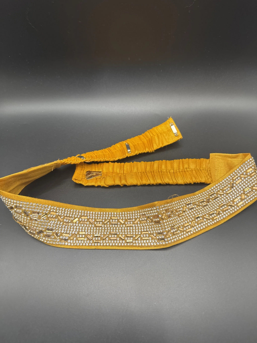 Gold-Tone Crystal Embellished Adjustable Hip Belt - Ethnic Waistband for Saree, Lehenga & Traditional Wear Jewelry JCS Fashions