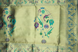 Peacock Blue Paithani Pure Silk Saree with Zari Woven Pallu & Border, Patterned Body and Butti Work