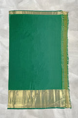 Pure Silk Saree with Heavy Pallu Border and Blouse Piece, Traditional Weave, 5.5 Meters