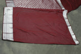 Bridal Vaira Oosi Soft Silk Saree with Silver Zari Border and Blouse, Brown Semi Silk Wedding Saree