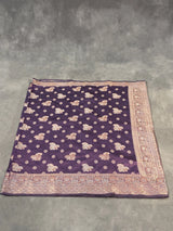 Purple Marathi Tadka Soft Silk Saree with Rich Pallu and Pure Zari Floral Weave