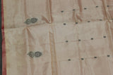 Beige Vaazhai Naar (Banana Pith) Saree with Small Butta - Borderless Traditional