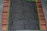 Green Emboss Silk Saree with Semi Silk Border Design, Traditional Wedding Wear for Women