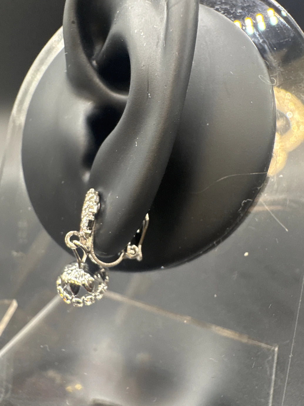 Silver-Tone Clip-On Crystal Rhinestone Drop Earrings - Vintage Bridal Non-Pierced Party & Festival Wear