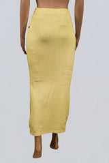 Pastel Yellow Shapewear Petticoat with Side Cut, Elastic Waist & Knee Length for Comfort