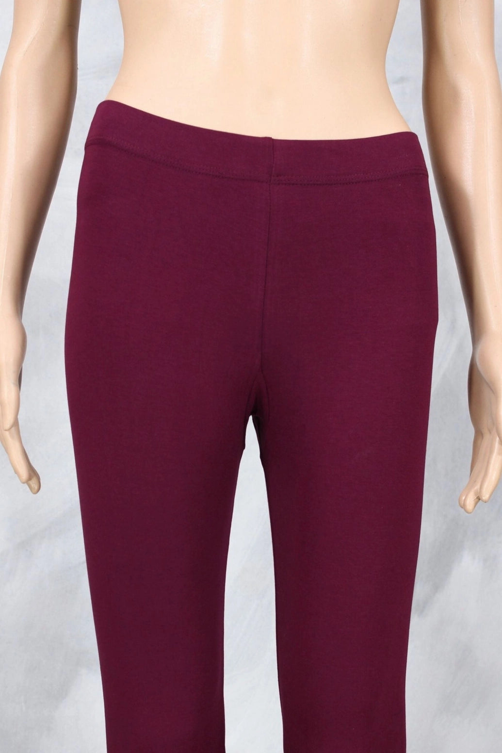 Burgundy Ankle Length Leggings for Women | 4-Way Lycra Stretch Fabric
