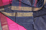 Pink Vaazhai Naar (Banana Pith) Saree with Gold Zari Border and Butta