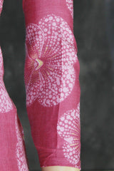 Onion Pink Floral 2-Piece Kurta Set with Elasticated Printed Pants