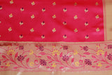 Kamal Paithani Silk Floral Design Pallu Saree With Design Border, Full body small floral butties,  saree comes with blouse