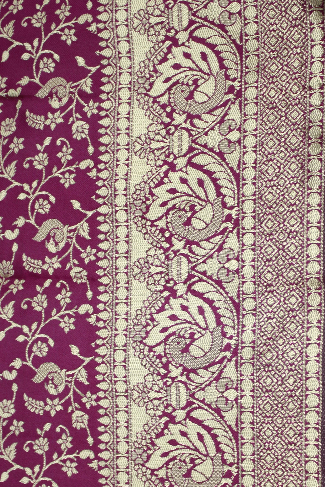 Woven, Embroidered, Floral Print Banarasi Handloom Satin Saree,  Saree comes with blouse