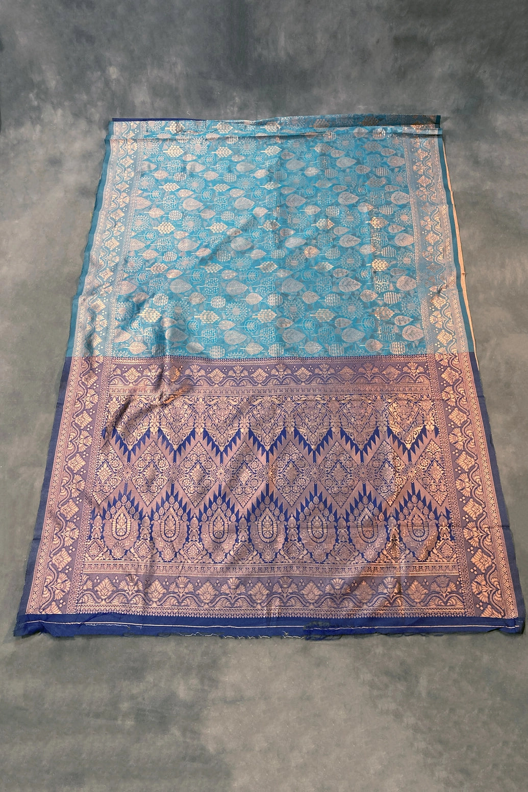 Teal Soft Silk Floral Designer Saree with Blouse, Woven Floral Motifs and Contrast Border