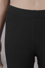 Black 4 Way Lycra Cotton Leggings with Smooth Finish Silicon Wash for All-Season Daily Wear