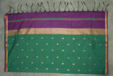 Maheswari Silk Cotton Saree in Purple with Small Butta and Zari Border