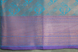 Blue Bridal Kubera Pattu Saree with Grand Pallu Zari Work and Zari Border, Comes with Blouse