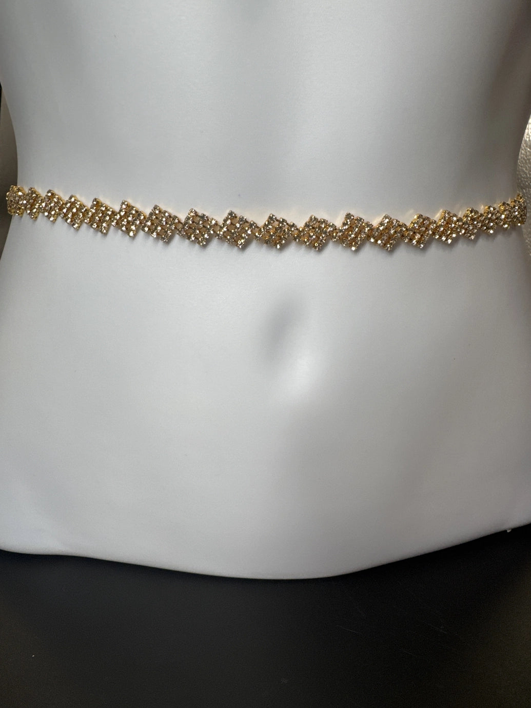 Gold-Tone Crystal Zigzag Hip Chain Waist Belt — Adjustable Geometric Fashion Jewellery for Sarees & Lehengas Jewelry JCS Fashions