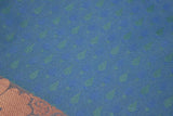 Dark Blue Emboss Silk Saree with Semi Silk Border and Traditional Floral Weave Design