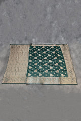 Dark Green Soft Silk Marathi Tadka Zari Floral Saree with Rich Pallu and Matching Blouse