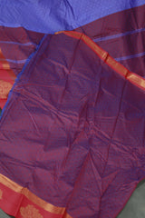 Lavender Emboss Silk Saree with Floral Design and Satin Border, Comes with Blouse