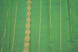 Green Silk Cotton Saree with Beautiful Zari Border and Blouse Piece, Traditional Woven Design