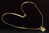 Gold-tone Textured Chain Necklace with Butterfly Pendant, Jeweled Finish for Traditional and Festive Wear