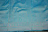 Kubera Pattu Saree Pastel Orange with Big Peacock Motif & Big Zari Border, Semi Silk Saree with Blouse