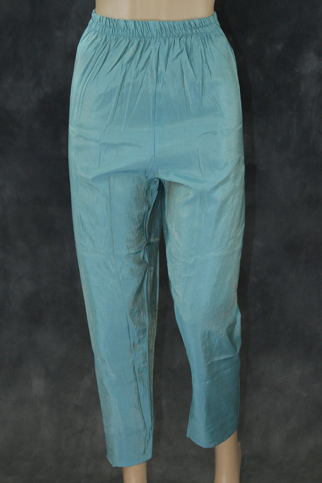 Pastel Blue Shimmer 3-Piece Salwar Suit with Aari & Pearl Embroidery, Organza Sequin and Printed Dupatta Kurti JCS Fashions