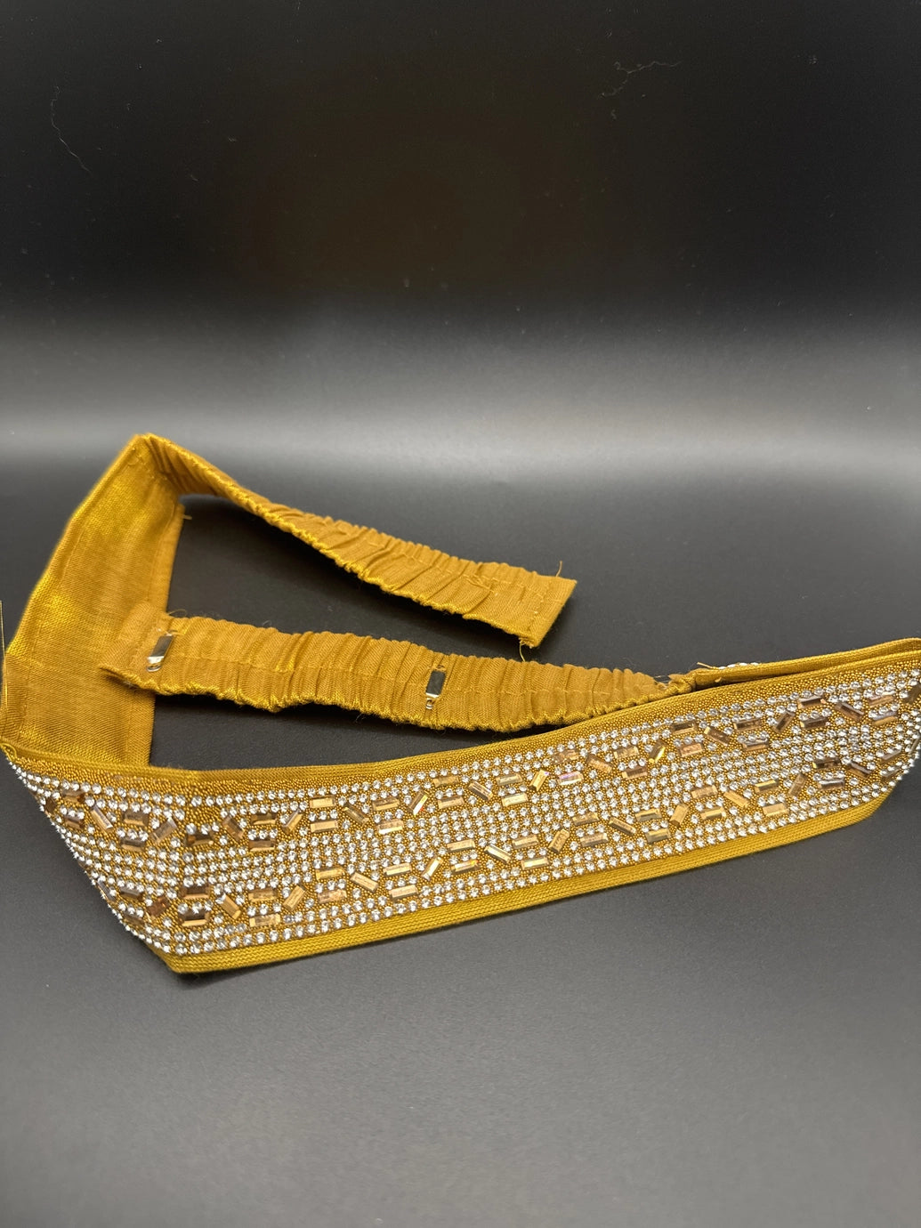 Gold-Tone Embellished Crystal Hip Belt with Elastic Adjustable Fit Jewelry JCS Fashions