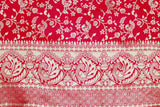 Orange Banarasi Satin Saree with Floral Woven Embroidered Print and Blouse