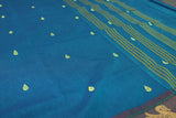 Rama Blue & Yellow Poly Cotton Butta Saree with Thread Border Saree JCS Fashions