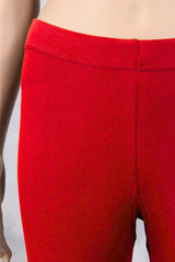 Ferrai Red Ankle Length 4-Way Lycra Leggings with Smooth Finish, Stretch Fit for Everyday Wear